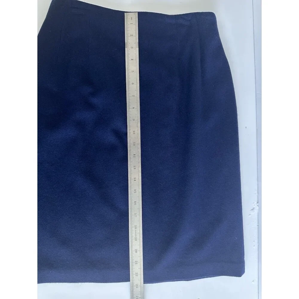 Vtg SAVANNAH 1114 Woolmark Skirt Womens 10 Navy 100% Wool Lined Academia‎ Preppy